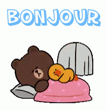 gif animé bonjour ourson